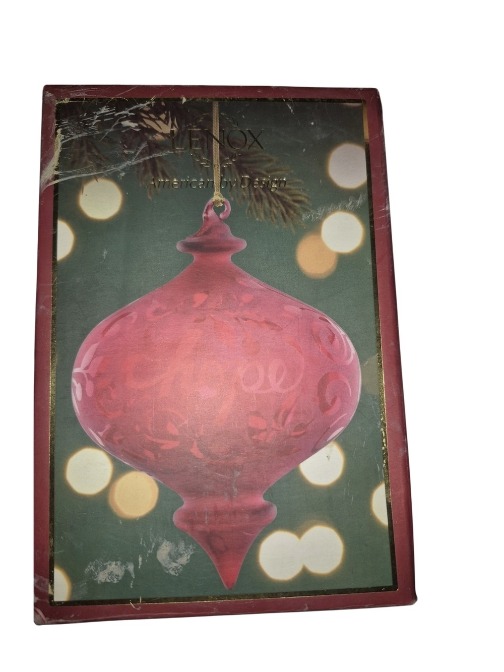Lenox Pink Matte Swirl Glass Holiday Ornament